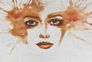 Photo Wallpaper Non-Woven Face Watercolour orange 2