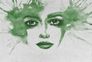 Photo Wallpaper Non-Woven Face Watercolour green grey 2