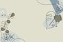 Photo Wallpaper Non-Woven Leaves painted beige blue grey 2