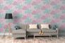 Non-Woven Wallpaper Trees Leaves white pink blue 37753-5 4