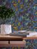 Non-Woven Wallpaper Leaves Fruits blue red 37754-1 5