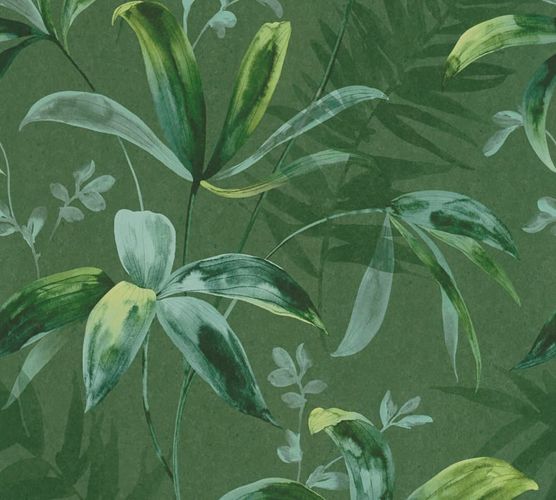 product image non-woven wallpaper jungle leaves green 37704-2