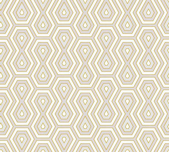Non-Woven Wallpaper Graphic Retro white grey 37707-1