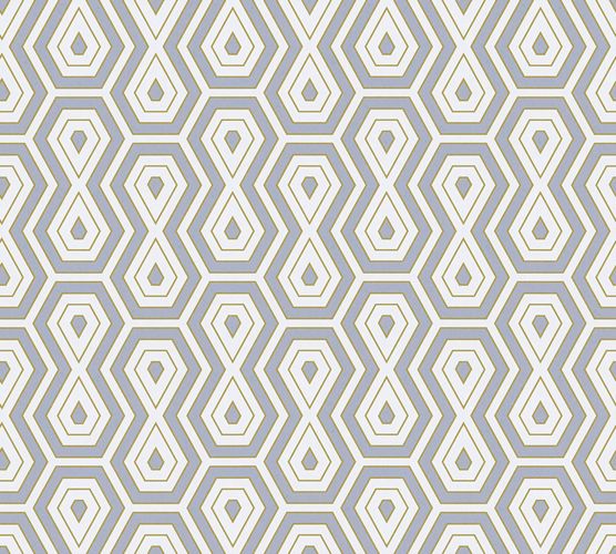 Non-Woven Wallpaper Graphic Retro grey white 37707-6
