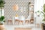 room example non-woven wallpaper palm leaves grey yellow 37708-4 4