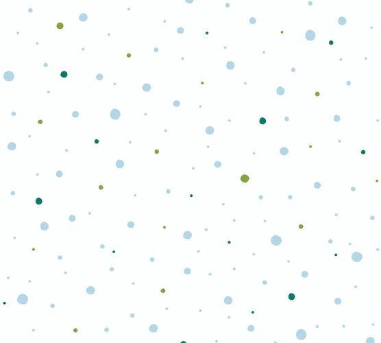 Wallpaper Kids Dots blue green white 38116-1