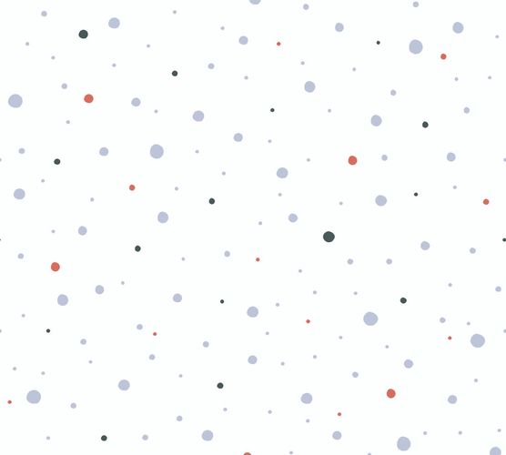 Wallpaper Kids Dots grey red white 38116-4