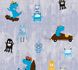 Wallpaper Kids Monster Dino blue grey yellow 38121-1 1