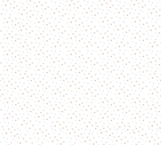 Wallpaper Kids Hearts pink grey beige 38124-1