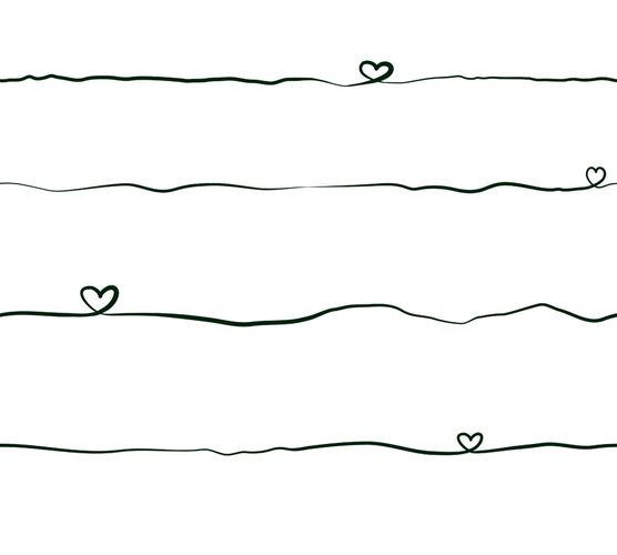 Wallpaper Kids Lettering Hearts black white 38140-3