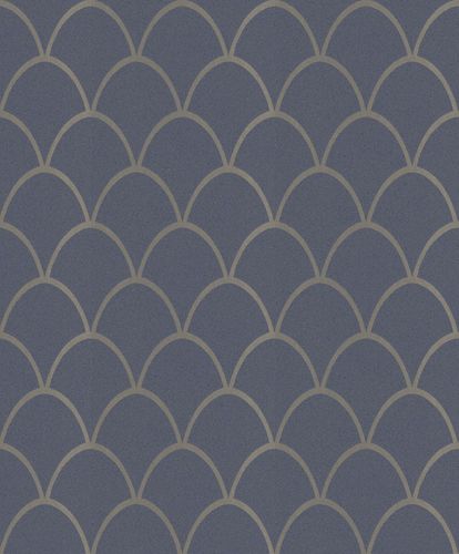 Non-Woven Wallpaper Graphic Glitter blue gold 32723