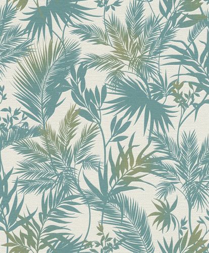 Image Non-Woven Wallpaper Rasch Leaves Jungle turquoise 704112