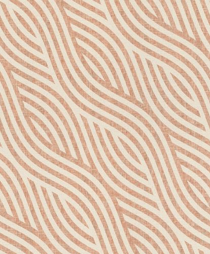 Image Non-Woven Wallpaper Rasch Waves red-orange beige 704549