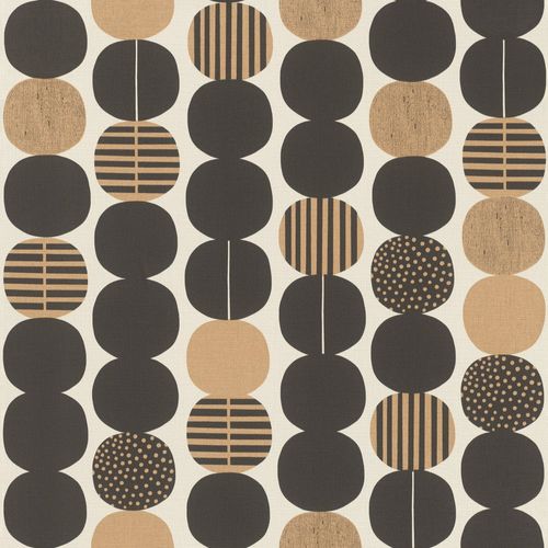Photo Non-Woven Wallpaper Rasch Circles black gold 539738