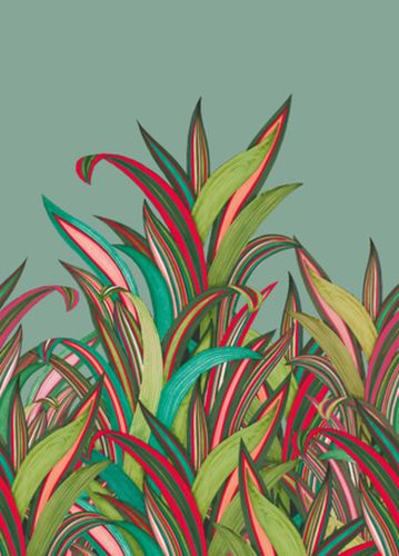 Picture Photo Wallpaper Rasch Fern Leaves blue green 542233