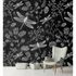 Image Photo Wallpaper Non-Woven Flowers Dragonflies Board black 1