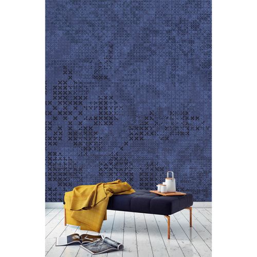 Picture Photo Wallpaper Non-Woven Graphic Crosses blue black