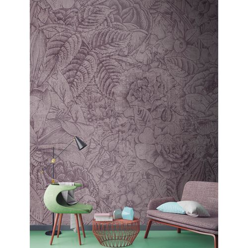 Image Photo Wallpaper Non-Woven Flowers Botany grey beige