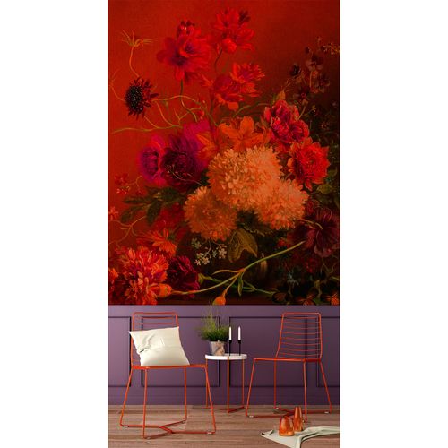 Picture Photo Wallpaper Non-Woven Flowers Branches red orange