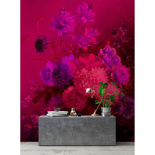 Picture Photo Wallpaper Non-Woven Flowers Branches pink red