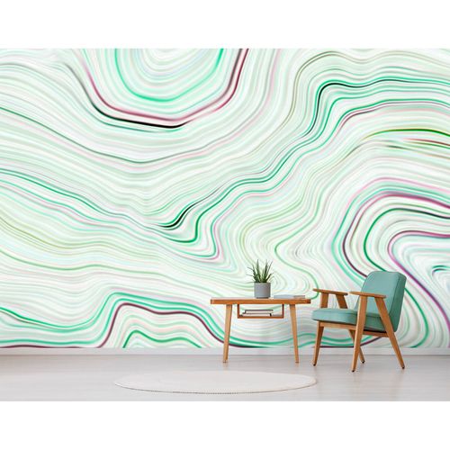 Image Photo Wallpaper Non-Woven Coffee Lines green