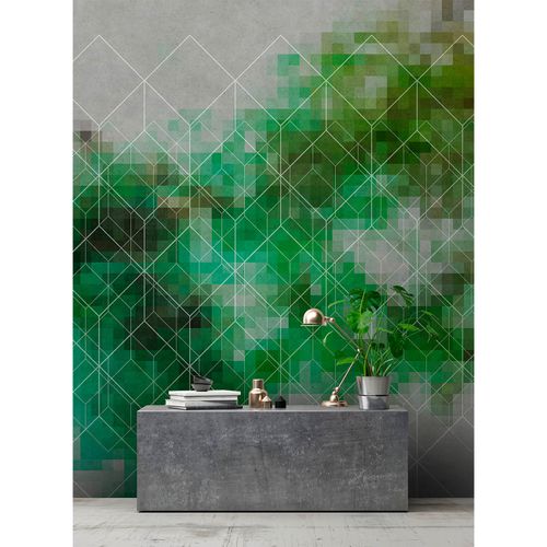 Image Photo Wallpaper Non-Woven Fishes Koi Pond red green