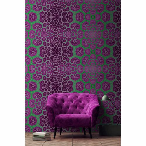 Picture Photo Wallpaper Non-Woven Retro-Pop Pattern green
