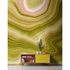 Picture Photo Wallpaper Non-Woven Waves Lines yellow green 1