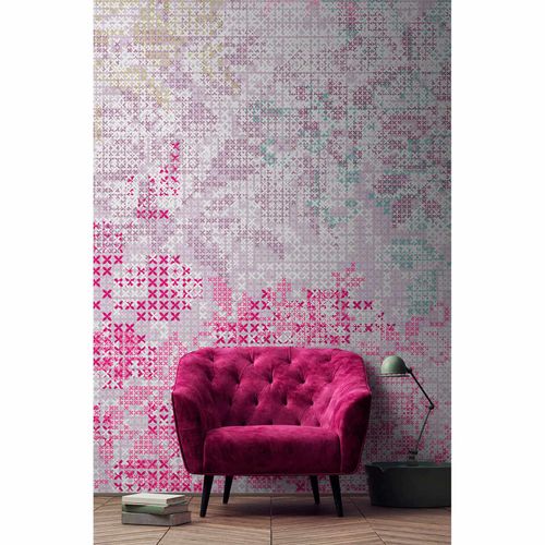 Picture Photo Wallpaper Non-Woven Graphic Crosses violet pink