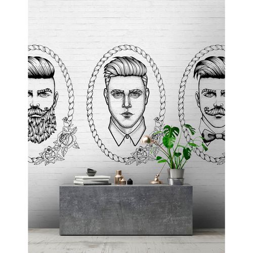 Image Photo Wallpaper Non-Woven Portrait Mens Hipster white