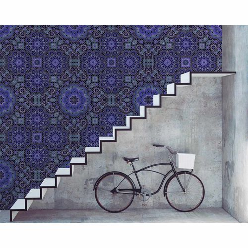 Picture Photo Wallpaper Non-Woven Retro Pop Flowers 3D purple