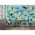 Picture Photo Wallpaper Non-Woven Birds Mosaic Neon blue 1
