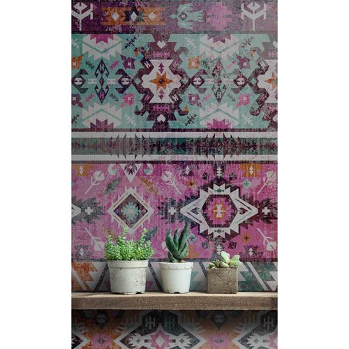 Picture Photo Wallpaper Non-Woven Navajo Pattern pink orange