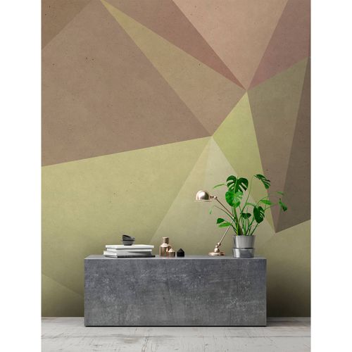 Picture Photo Wallpaper Non-Woven Polygon Pyramid yellow brown