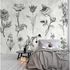 Image Photo Wallpaper Non-Woven Herbs Flowers grey black 1