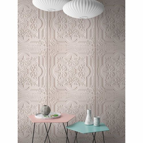Picture Photo Wallpaper Non-Woven Stucco Ornaments grey beige