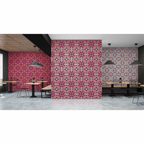 Picture Photo Wallpaper Non-Woven Graphic Circles grey purple