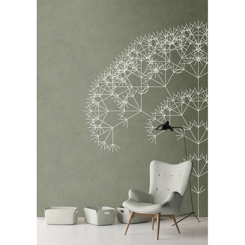 Image Photo Wallpaper Non-Woven Dandelion Graphic green white