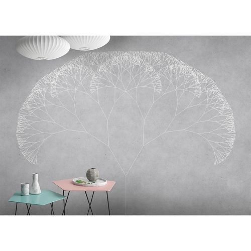 Image Photo Wallpaper Non-Woven Dandelion Graphic grey white