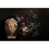 Picture Photo Wallpaper Non-Woven Lion Flowers black brown 2