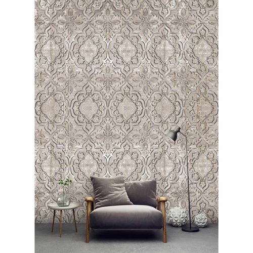 Picture Photo Wallpaper Non-Woven Wood Ornaments brown-beige