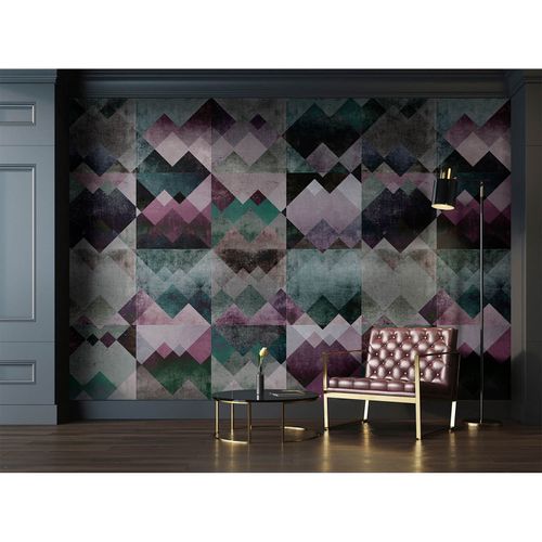 Picture Photo Wallpaper Non-Woven Vintage Zig-Zag pink