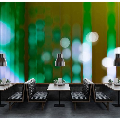 Picture Photo Wallpaper Non-Woven Big City Lights green purple