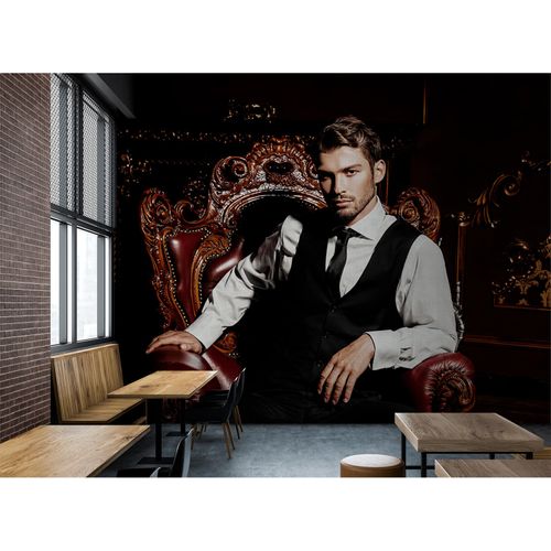 Picture Photo Wallpaper Non-Woven Model Man Fashion black brown