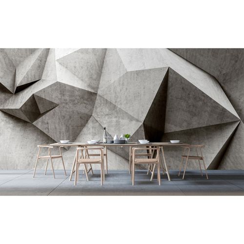 Picture Photo Wallpaper Non-Woven Stone 3D Effect grey