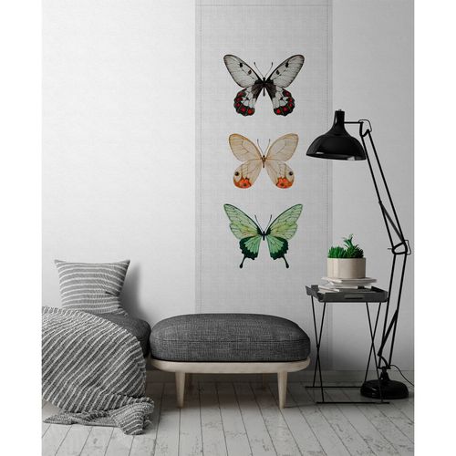 Picture Photo Wallpaper Panel Non-Woven Butterflies green