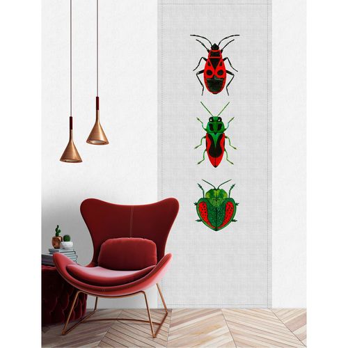 Picture Photo Wallpaper Panel Non-Woven Bugs Textile grey
