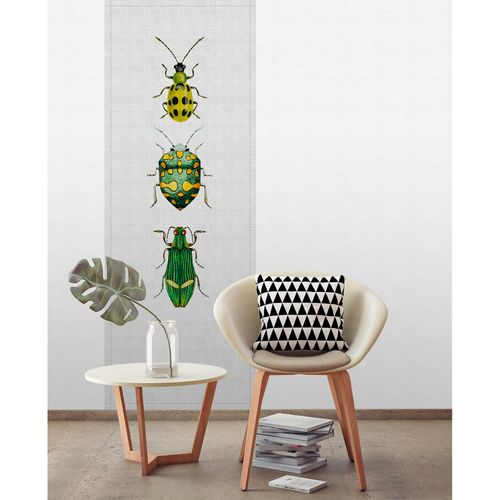 Picture Photo Wallpaper Panel Non-Woven Bugs Textile grey