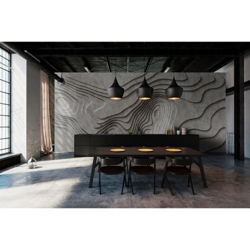 Picture Photo Wallpaper Non-Woven 3D Concrete Canyon grey black