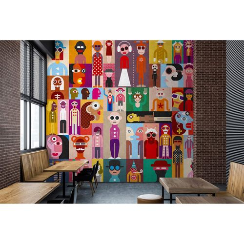 Image Photo Wallpaper Non-Woven Pop-Art Retro purple colourful